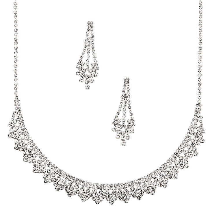 Lovely 925 Silver Plated Crystal Rhinestone Peacock Necklace Earring Jewelry Set Lovely 925 Silver Plated Crystal Rhinestone Peacock Necklace Earring Jewelry Set